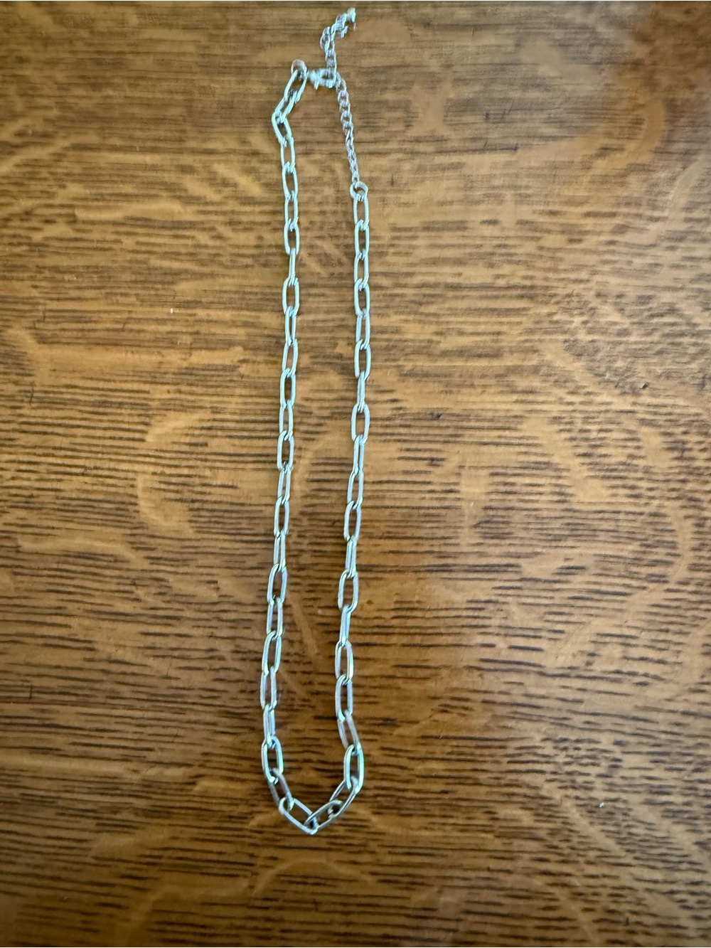 Silver Chain Link Necklace - Classic Paperclip Style